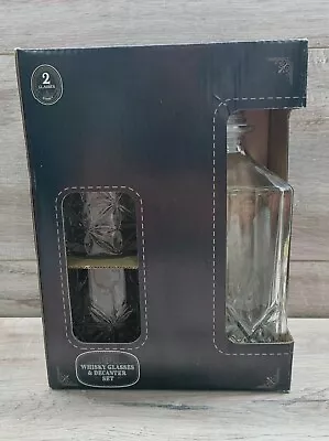 Buy Whiskey Cut Glasses & Decanter Set New In Box Bar Home Pub Gift Set • 29.99£