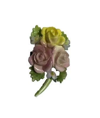 Buy Royal Adderley Floral Bone China  Brooch Pin Jewelry Made In England • 12.60£