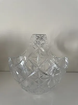 Buy Cut Glass Crystal Basket 15X15cm . Only Been Kept In Cabinet. • 9.99£