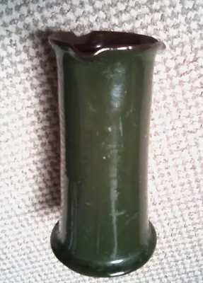 Buy Longpark Pottery Torquay Devon Studio  Green Vintage Glazed Vase 18 Cm • 10£