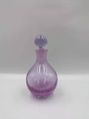 Buy Caithness Purple Swirl Perfume Bottle With Stopper Handmade Vintage Glass Decor • 12£