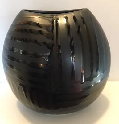 Buy Large Poole Pottery Black Purse Vase ~ Vogue Range Silk And Satin Pattern • 34.99£