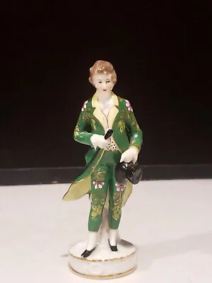 Buy Antique Chelsea 6  Miniature Porcelain Figurine Man In A Green Coat • 109.32£