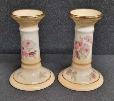 Buy Blakeney Pottery Pair Of Candlesticks Floral Decoration Excellent Condition  • 3.99£