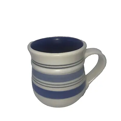 Buy Pfalzgraff Rio Cream Blue Striped Bands Stoneware Coffee Mug NEW MS3 • 7.67£