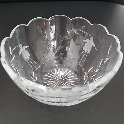 Buy STUART Lead Crystal CASCADE Fuschia Cut Glass Petal Small Bowl Dish 13cm  • 5£