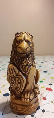 Buy Stylish Antique 19thC Salt Glazed Stoneware Lion With Fleur De Lys Shield • 59.99£