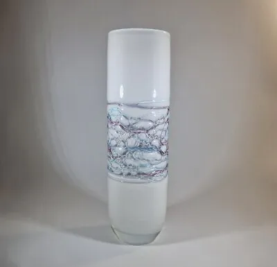 Buy Dartington Crystal Art Glass Vase Shaped With Multicolour Trails British Large  • 35£