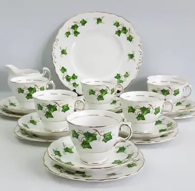 Buy Colclough Ivy Leaf 21 Piece Bone China Tea Set - Vintage • 57£