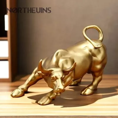 Buy Wall Street Bull Market Resin Ornaments Feng Shui Fortune Statue Wealth Figurin • 29£