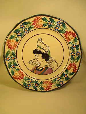 Buy Hand-Painted Henriot Quimper Art Deco Ceramics Wall Plate With Costumes - Motif • 51.08£