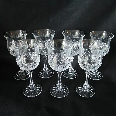Buy Galway Irish Crystal Kaitlyn 7 3/8  X 3 1/4  Etched Wine Glasses - Set Of 7 • 75.67£