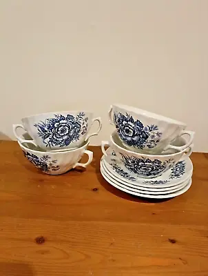 Buy Beacon Hill Hostess Tableware 4 Ironstone Staffordshire Two Handled Soup Bowls • 30£