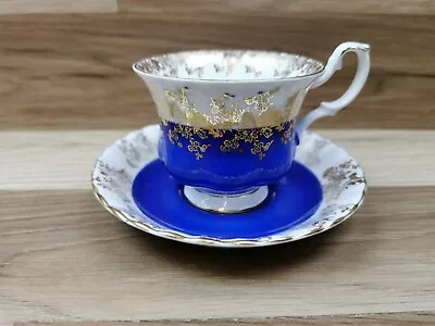 Buy Vintage Royal Albert Regal Series Blue & Gold Cup And Saucer • 12.99£
