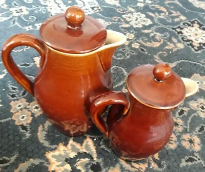 Buy Two Brown Denby Lidded Ceramic Pottery  Old Coffee Pots • 13£