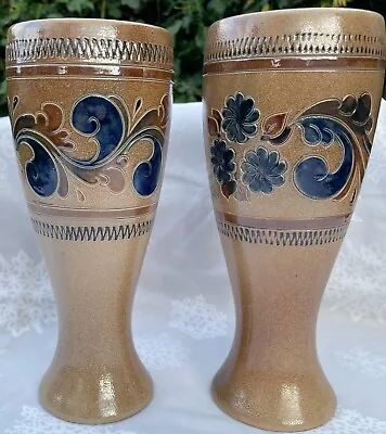 Buy A Pair Of Vintage German Handarbeit Salt Glazed Stoneware Vases • 25£