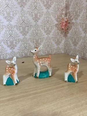 Buy Vintage Soviet Porcelain Set Of 3 Collectible Figurines Of Deer USSR Biscuit • 33.15£