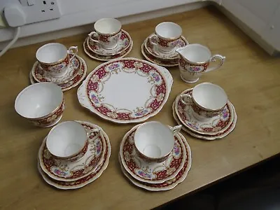 Buy Queen Anne Regency Red, Tea Set For 6 With Sandwich Plate • 23£
