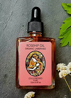 Buy Certified 100% Organic Rosehip Oil ROSA MOSQUETA 15ml Cold Pressed, Glass • 4.85£