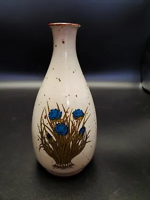 Buy Vtg Takahashi Japan Glazed Speckled Stoneware Pottery Bud Vase Blue Florals 6.5  • 13.45£