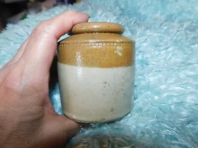 Buy Antique C&b Skey Stoneware Small Pot Oatmeal & Treacle Top Glaze 3  High #3 • 6.50£