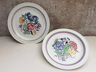 Buy 2 X Vintage POOLE POTTERY Traditional Ware PLATES * 10  BN & LE Patterns *VGC • 17£
