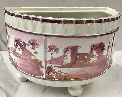 Buy English Pearlware Pink Lusterware Sunderland Bough Crocus Pot 1815 Boughpot • 189.75£