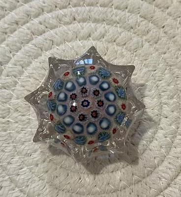 Buy Strathearn Millefiori Star Shape Small Glass Paperweight Coral Reef Vintage 70’s • 19.99£