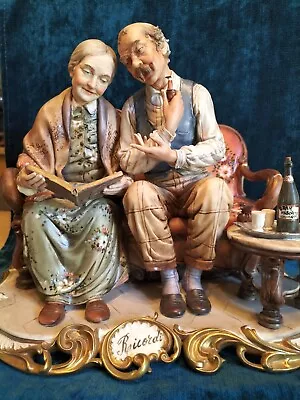 Buy Capodimonte Seated Couple Porcelain Figurine, Quite Large, Excellent Condition • 99£
