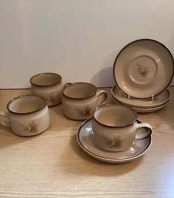 Buy Denby, Memories, Handcrafted Fine Stoneware, 4 Cup & Saucers, Vintage, VGC • 23.99£