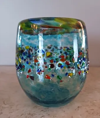 Buy Studio Art Glass Wine Goblet (Confetti Design With Pontil Mark) • 16.81£