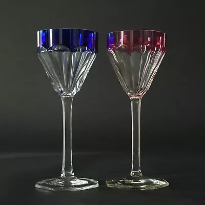 Buy 2x Theresienthal Wine Glass Hansa Flashing Blue+Red Art Nouveau Um 1920 V. Min • 161.43£