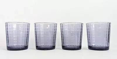 Buy 4 Amethyst Purple Optic Block Circleware Juice /  Cocktail Glasses  • 15.18£