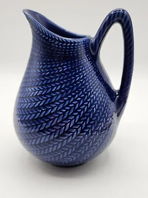 Buy Rare Swedish Pottery MCM RORSTRAND BLUE FIRE PITCHER Bla Eld 6  TALL Clean • 67.56£