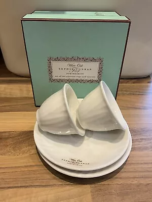 Buy Sophie Conran For Portmeirion 2 White Oak Espresso Cups And Saucers New In Box • 14£