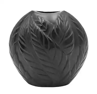 Buy Beautiful Lalique Filicaria Fern Decorated Pillow Black Vase • 149.87£