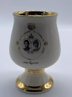 Buy Vintage Prinknash Pottery Gloucester Prince Charles & Lady Diana Wedding Goblet • 18.99£