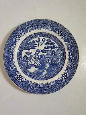 Buy Vintage  Old Willow  By British Anchor Staffordshire 7” Sideplate. • 5.45£