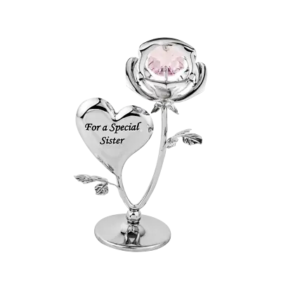 Buy Crystocraft Special Sister Rose Crystal Ornament Swarovski Elements Gift Boxed • 18.99£