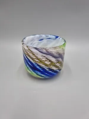 Buy A Phoenician Art Glass, Malta, Short Bud / Posy Vase Beaker, Signed To Base • 12£