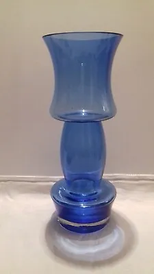 Buy Blue Glass Vase 28cm Riihimaki Tamara Aladin 1970's • 34£