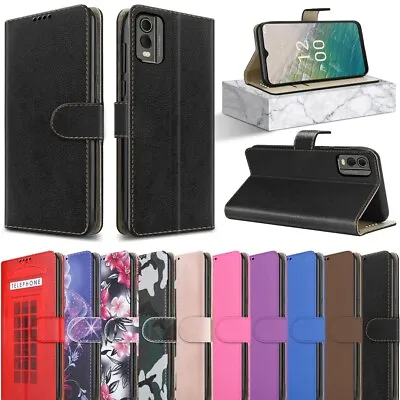 Buy For Nokia C32 (2023) Case, Slim Leather Wallet Flip Shockproof Stand Phone Cover • 5.95£