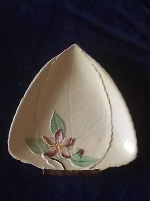 Buy Vintage Carlton Ware Apple Blossom Majolica Triangular Leaf Dish 1617 Vgc. • 4£