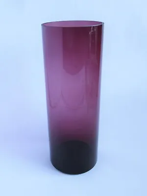 Buy Vintage Amethyst Glass Vase 30cm (Tall Cylindrical Purple Flower Bouquet) • 30£