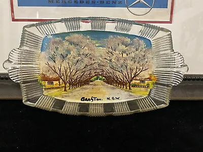 Buy Vintage Hand Painted Grafton View Ware Depression Glass Serving Dish • 24.82£