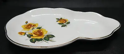 Buy James Kent Ltd Old Foley Tennis Saucer With Yellow Roses And Gold Trim • 19.83£