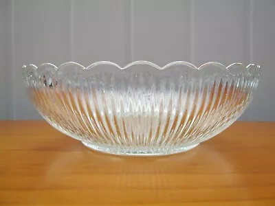 Buy Truly Vintage Ribbed Glass 20cm Trifle/ Fruit / Salad Bowl Scalloped Edge 700 Ml • 7.99£