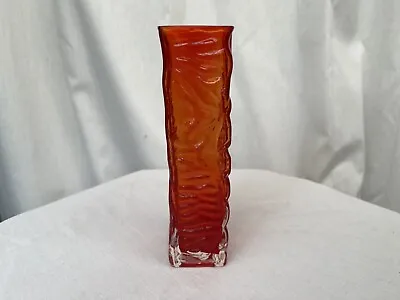 Buy Whitefriars Style Glass Vase Red 172mm • 18£