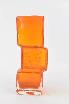 Buy Vintage 1960-70s Whitefriars Drunken Bricklayer Glass Vase In Tangerine • 310£