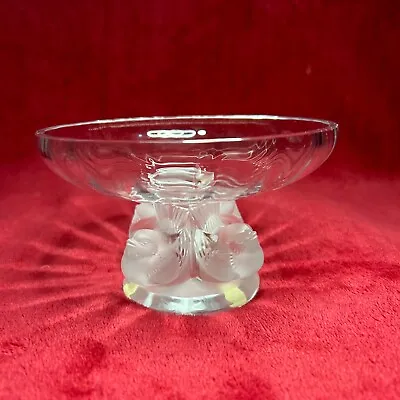 Buy Lalique  Nogent  Pedestal Bowl Decorated With Birds, Pristine Condition • 295£